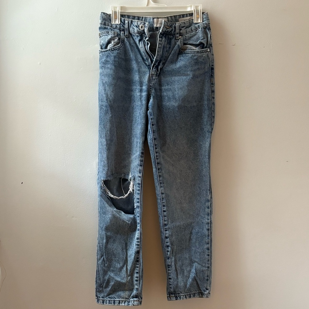 Distressed Blue Jeans